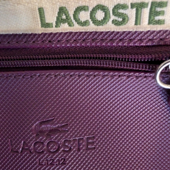 NWOT LACOSTE Plum Tote Bag for Women 19" X 12" X 6" With Bag Key Chain - Picture 4 of 6